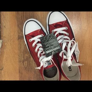 Red Converse sneakers